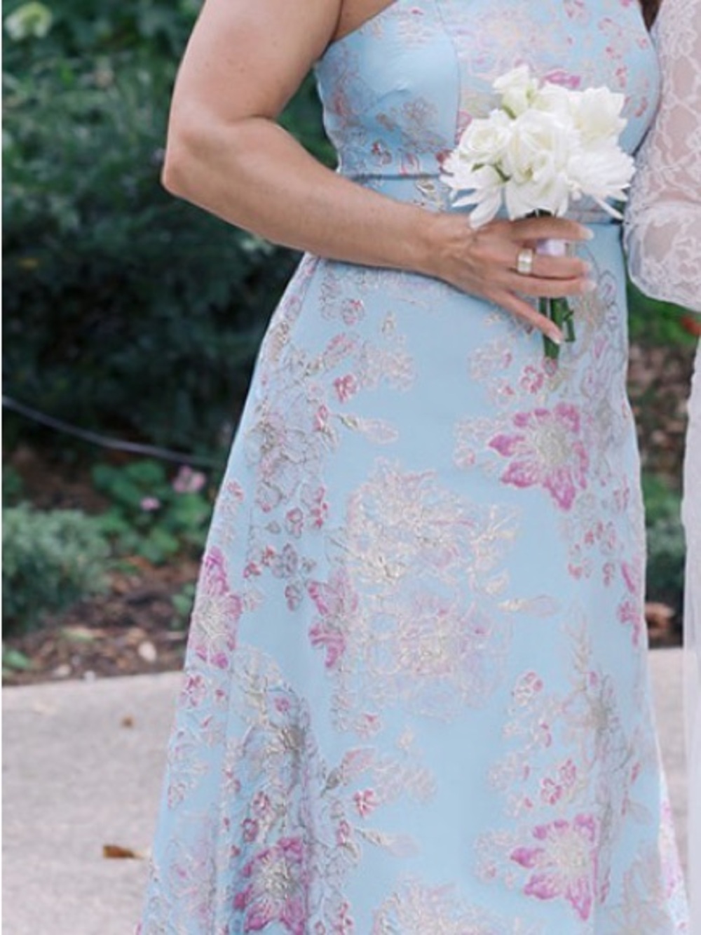 Light Blue Floral A-Line Women’s Dress